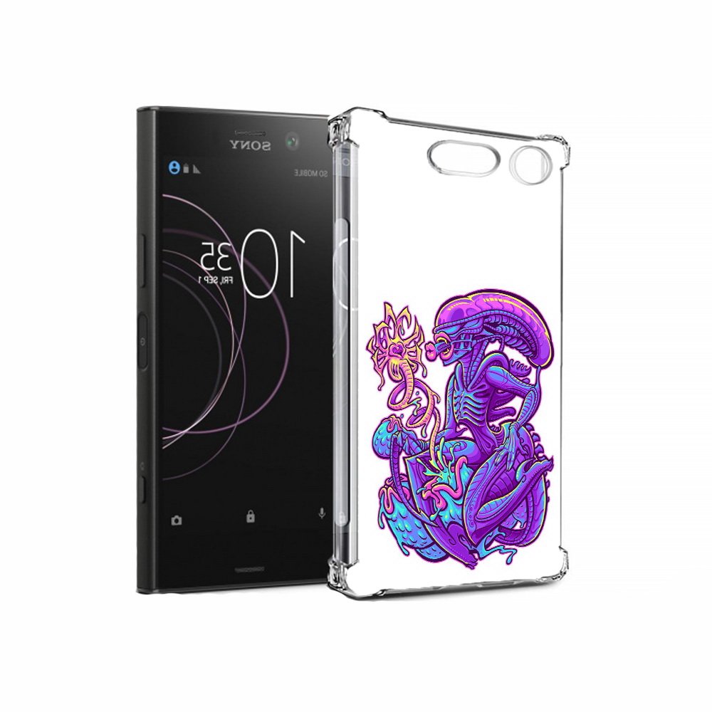 

Чехол MyPads Tocco для Sony Xperia XZ1 чужой фиолетовый цвет (PT77229.221.693), Прозрачный, Tocco