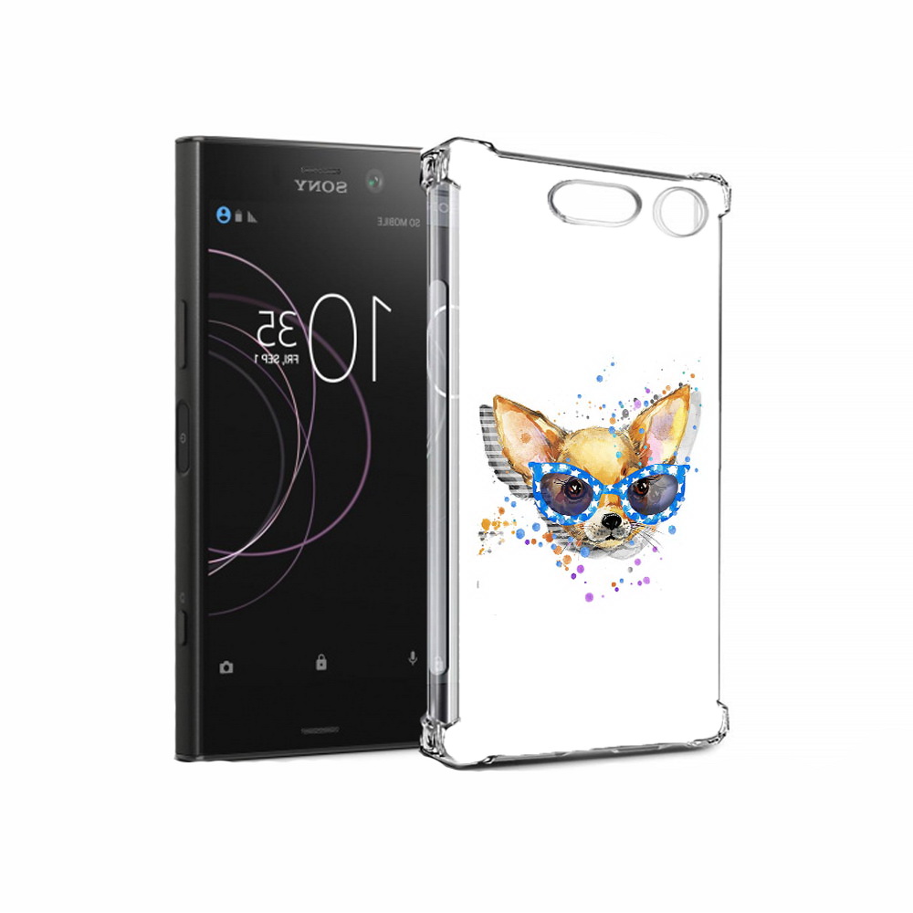 

Чехол MyPads Tocco для Sony Xperia XZ1 чихуа-хуа в очках (PT77229.221.691), Прозрачный, Tocco