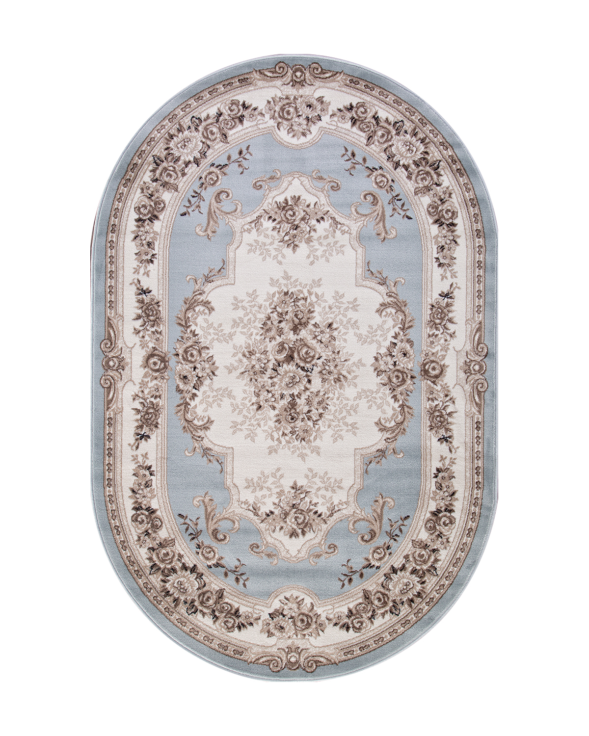

Ковёр Merinos Valencia Deluxe 80x150 овальный голубой/бежевый 4015