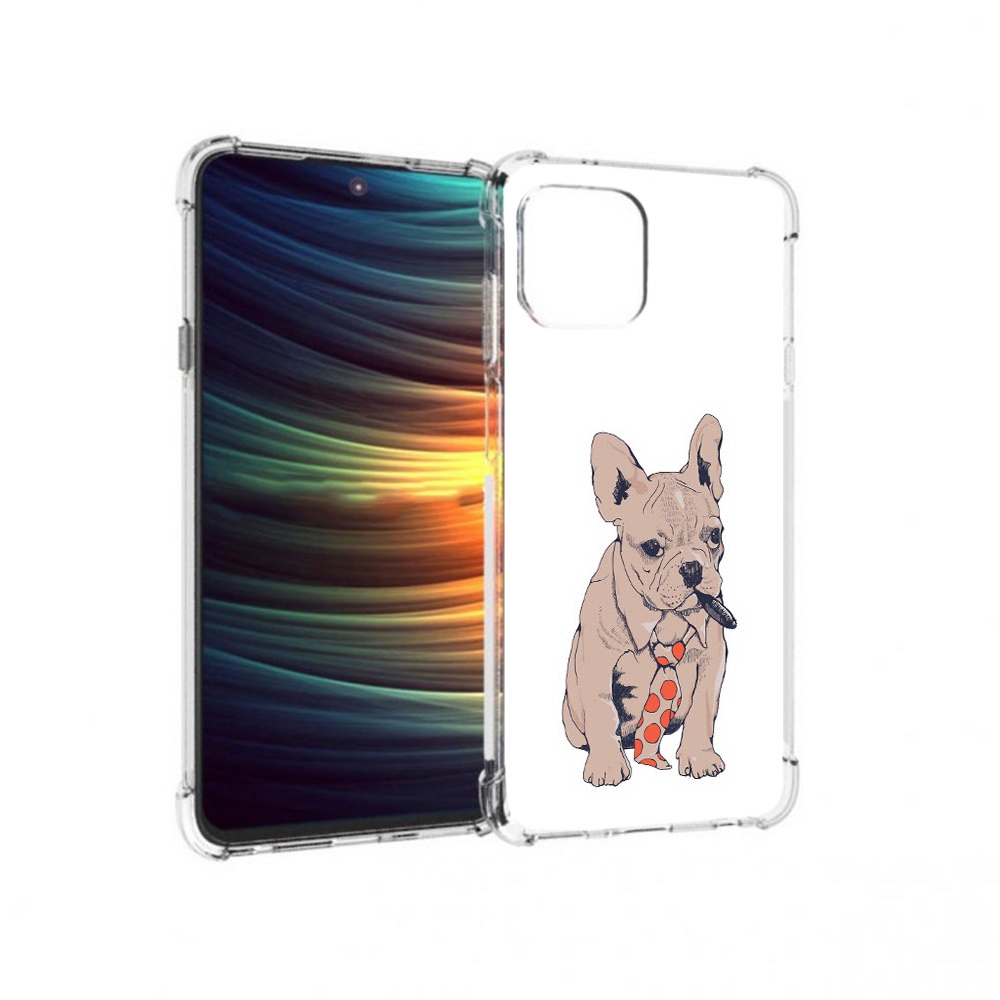 

Чехол MyPads Tocco для Motorola 20 Lite бульдог с сигарой (PT227073.348.250), Прозрачный, Tocco