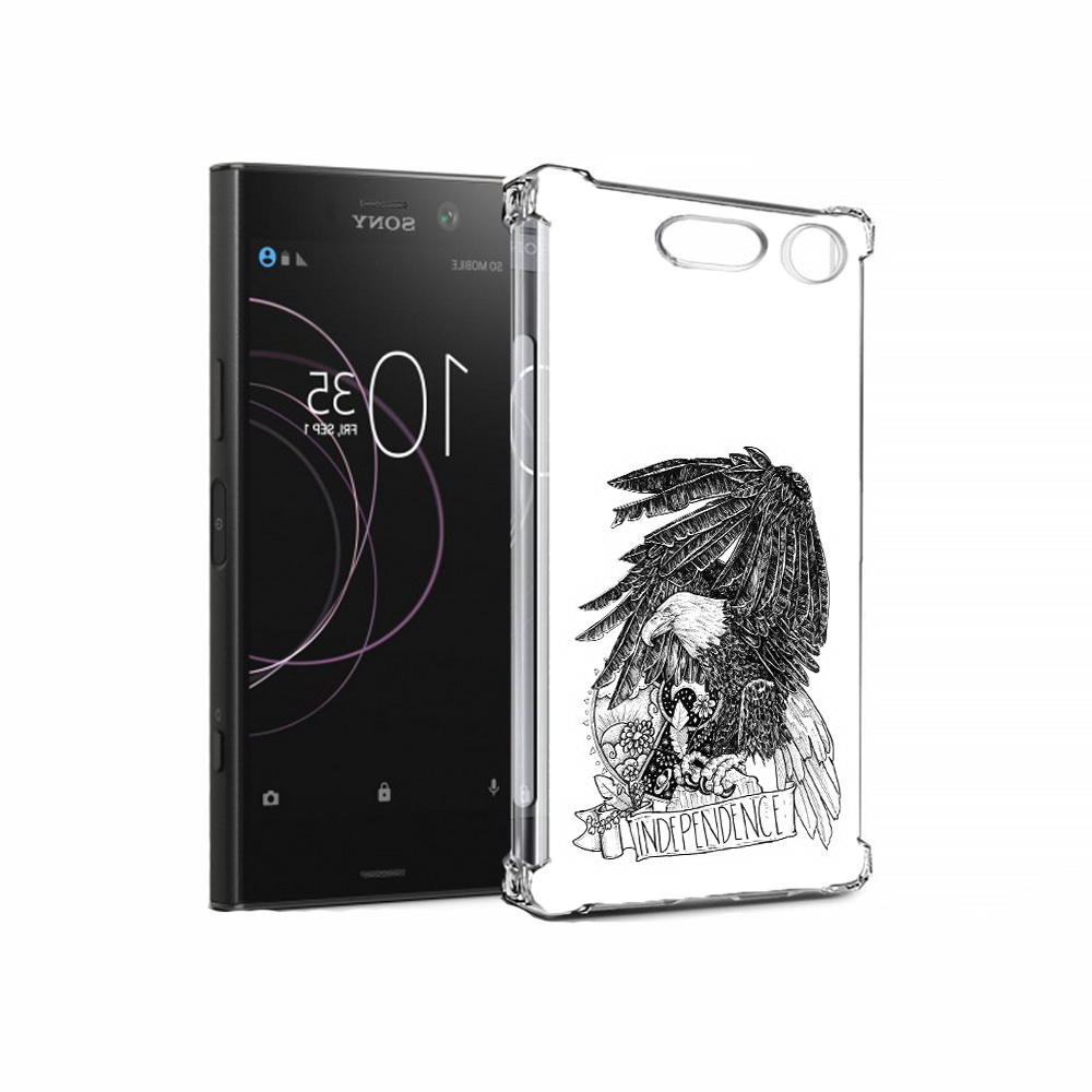 

Чехол MyPads Tocco для Sony Xperia XZ1 черно белый сокол (PT77229.221.688), Прозрачный, Tocco