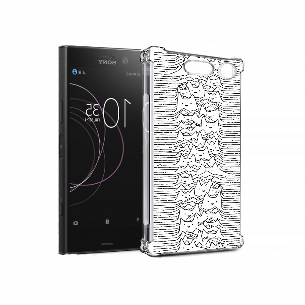 

Чехол MyPads Tocco для Sony Xperia XZ1 черно белые коты 3D (PT77229.221.682), Прозрачный, Tocco