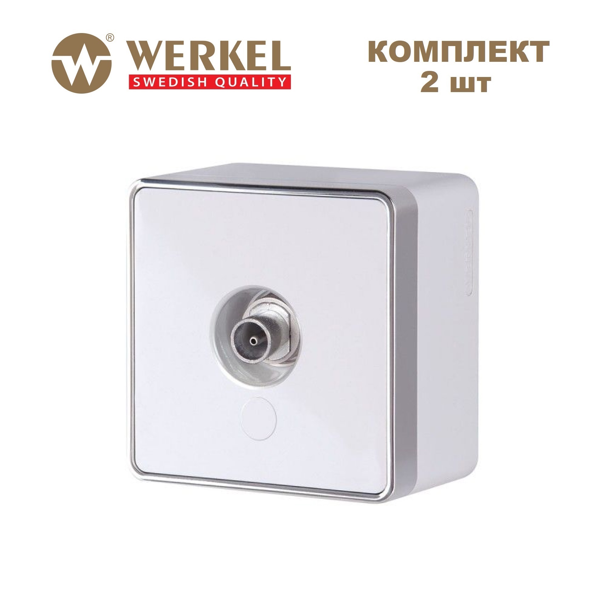 Комплект накладных оконечных ТВ-розеток Werkel Gallant W5083001 белый, 2 шт