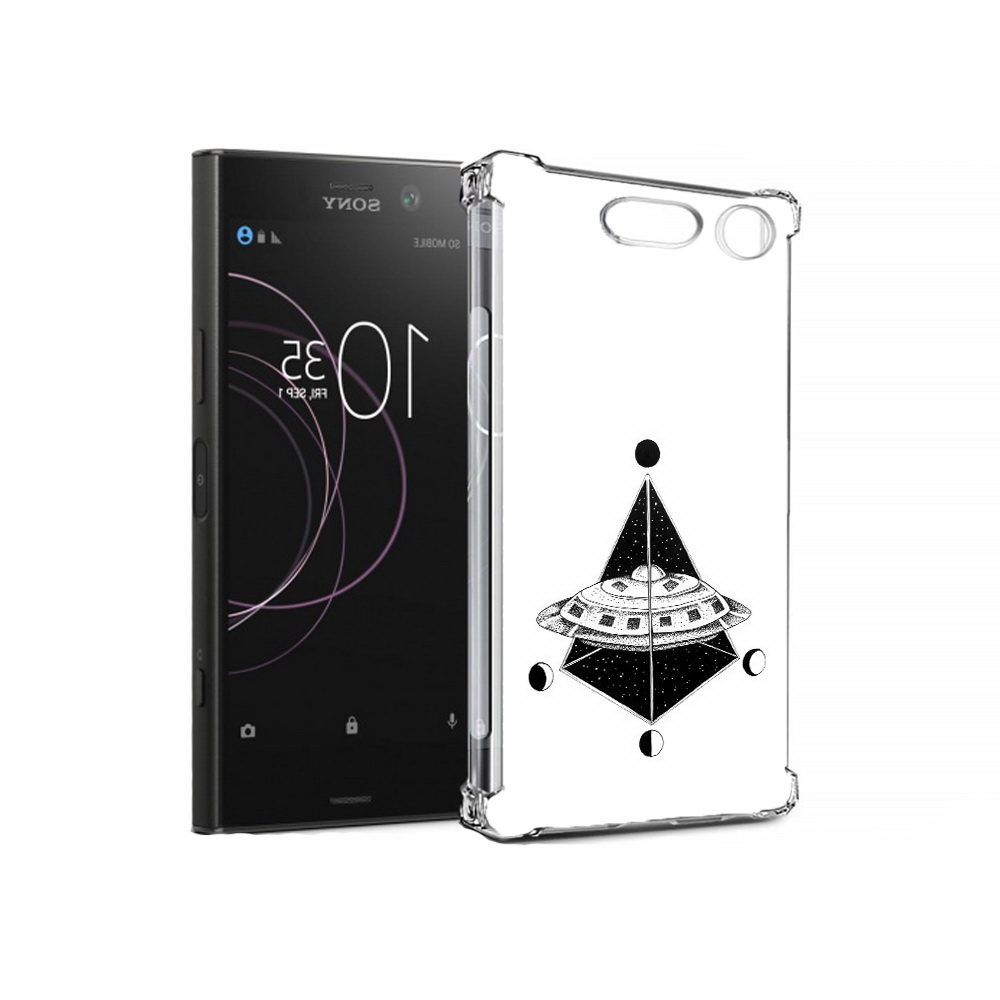 

Чехол MyPads Tocco для Sony Xperia XZ1 черно белая летающая тарелка (PT77229.221.679), Прозрачный, Tocco