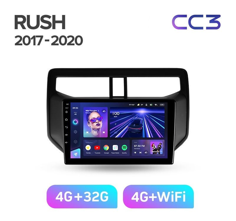 Магнитола TEYES TOYOTA RUSH 2017-2020 г CC3 432ГБ 3289000₽