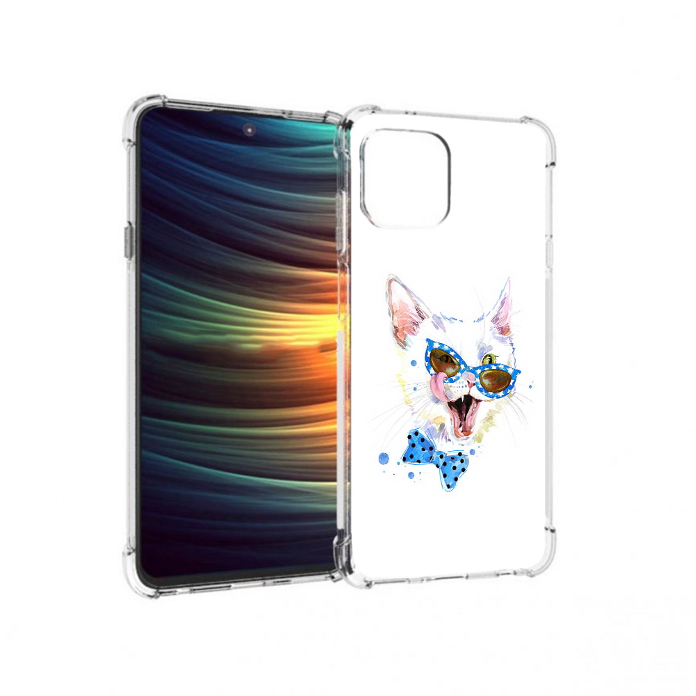 

Чехол MyPads Tocco для Motorola 20 Lite белый кот (PT227073.348.229), Прозрачный, Tocco