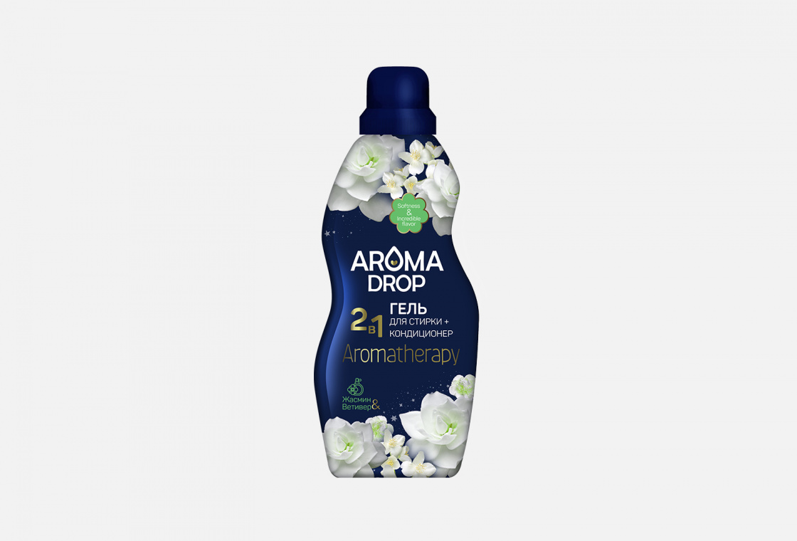 фото Гель для стирки aroma drop aromatherapy 2 в 1, с кондиционером, свежесть лотоса, 1 л