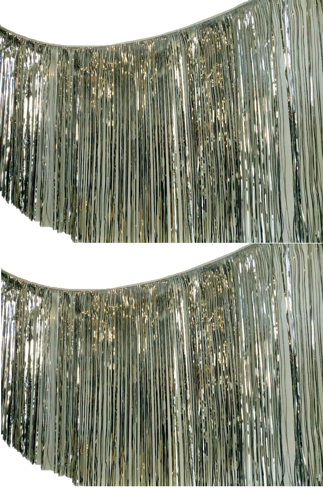 фото Гирлянда фольгированная густой дождь серебро 2 метра (2шт) cosy