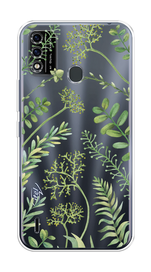 

Чехол на Itel A48 "Green Leaves", Зеленый;прозрачный, 3200150-1