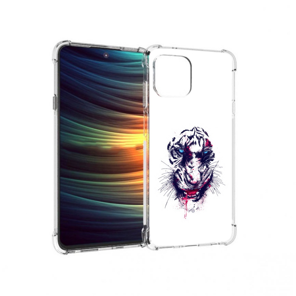 

Чехол MyPads Tocco для Motorola 20 Lite безумный тигр (PT227073.348.228), Прозрачный, Tocco