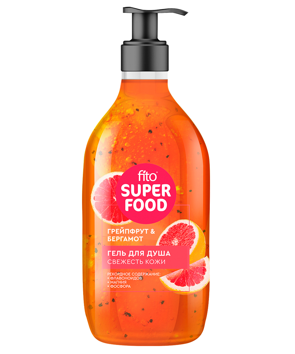 Гель для душа Fito Bomb Superfood Грейпфрут & Бергамот 520 мл гель для бровей с пептидами тонирующий темно коричневый 3023 3 мл