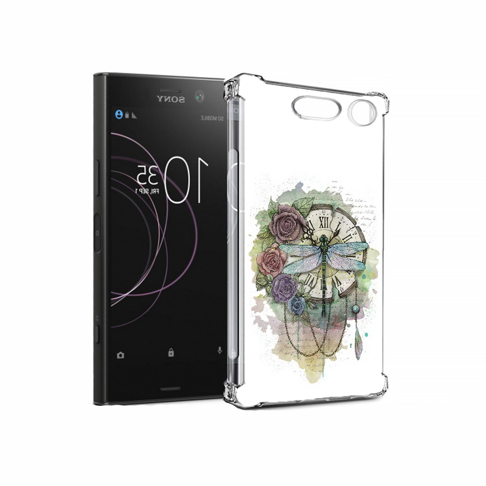 Чехол MyPads Tocco для Sony Xperia XZ1 старинные часы в цветах (PT77229.221.621)