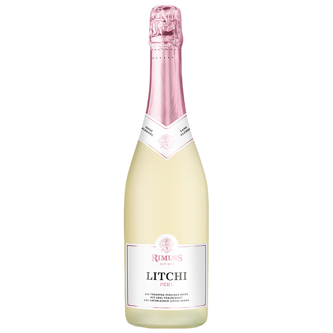 Вино безалкогольное Rimuss Litchi Perl игристое, белое, полусухое, 750 мл