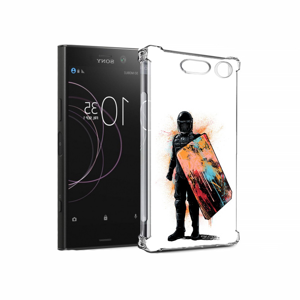 

Чехол MyPads Tocco для Sony Xperia XZ1 солдат с красочным щитом (PT77229.221.614), Прозрачный, Tocco