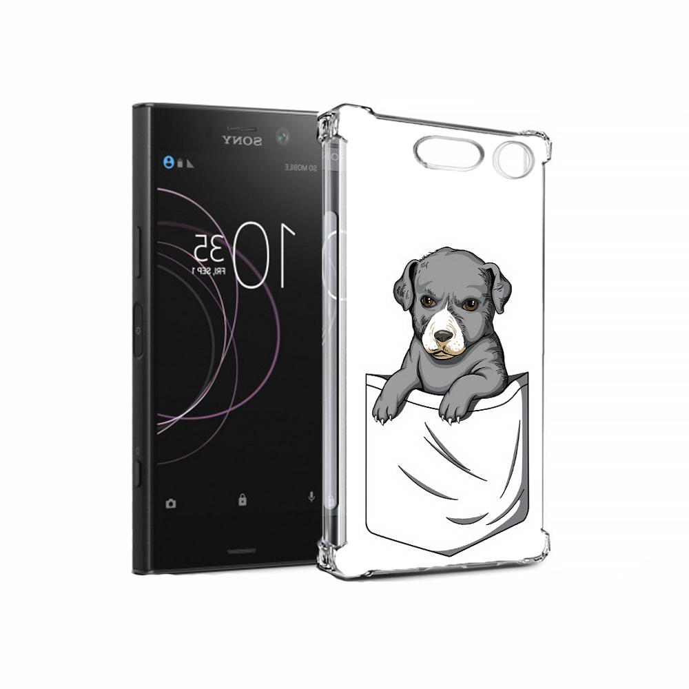 

Чехол MyPads Tocco для Sony Xperia XZ1 собачка в кармане (PT77229.221.611), Прозрачный, Tocco