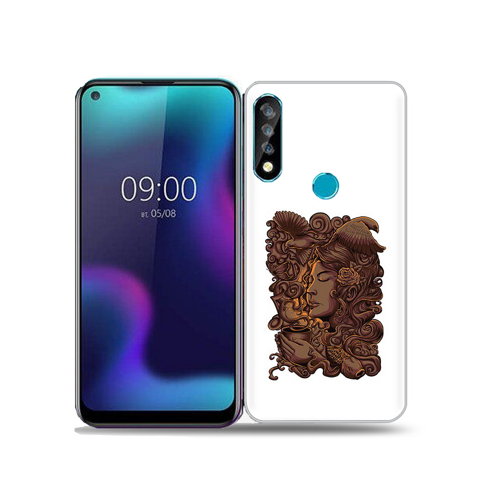 

Чехол MyPads Tocco для BQ 6424L девушка с длинными волосами абстракция, Прозрачный, Tocco