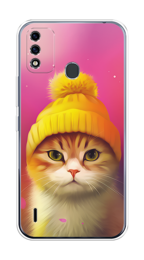 

Чехол на Itel A48 "Котик в шапочке", Розовый;желтый;бежевый, 3200150-1
