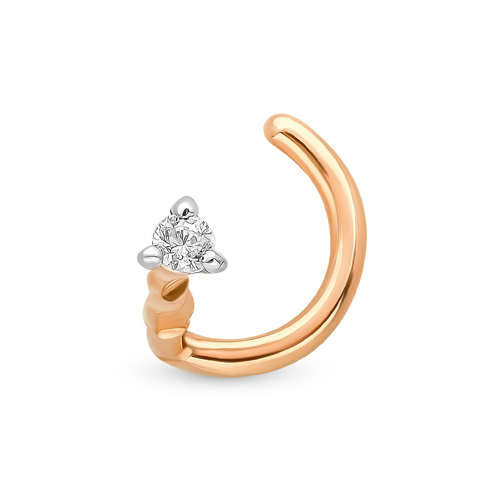 Пирсинг из красного золота с фианитом 585Gold 608000257
