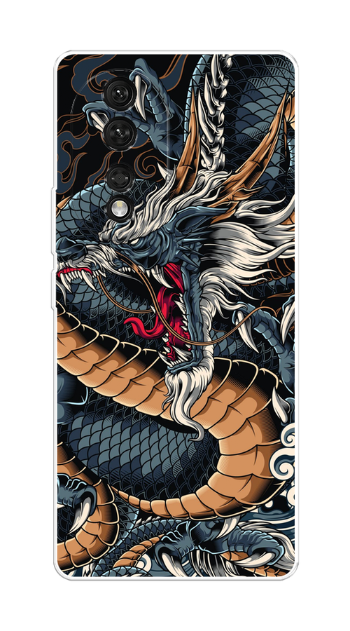 

Чехол на Honor 80 "Japanese Dragon", Коричневый;черный;синий, 6120350-1