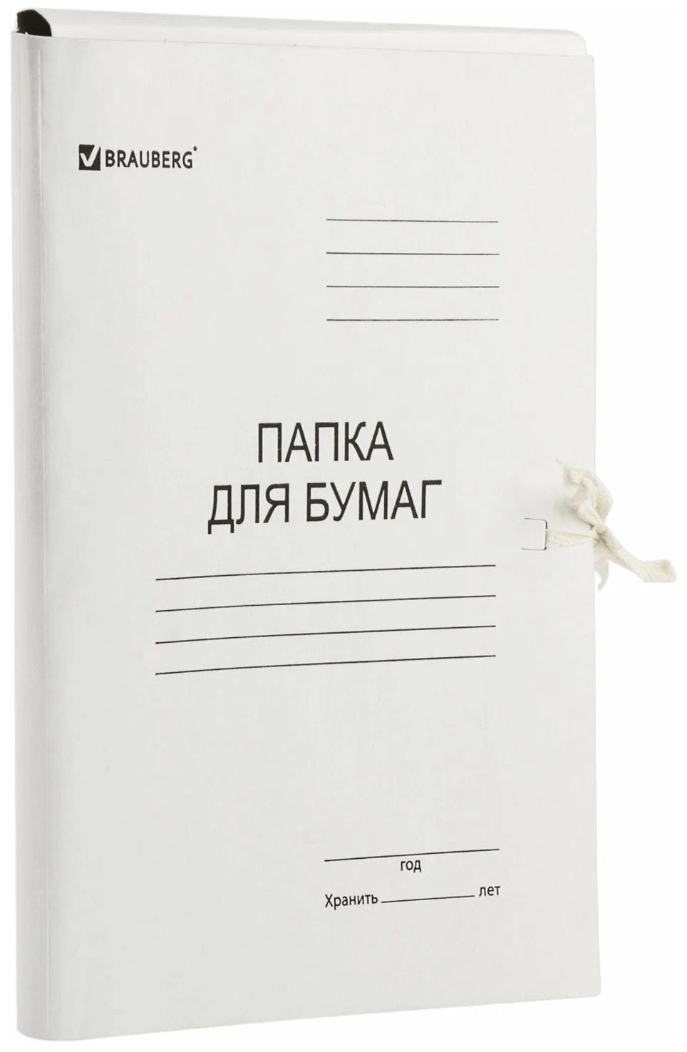 

Папка для бумаг с завязками картонная Brauberg (124567), набор из 150 шт, Белый