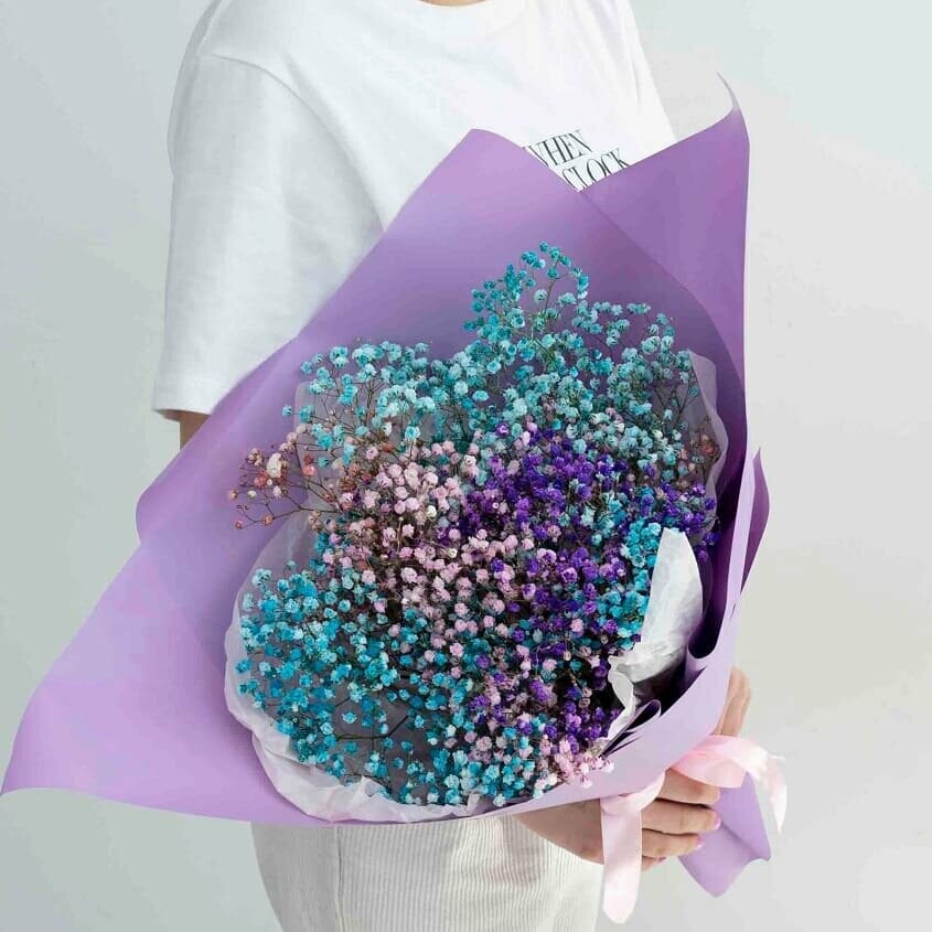 

Монобукет Лэтуаль Flowers гипсофила 35 см x 35 см 5 шт. разноцветный 1134264