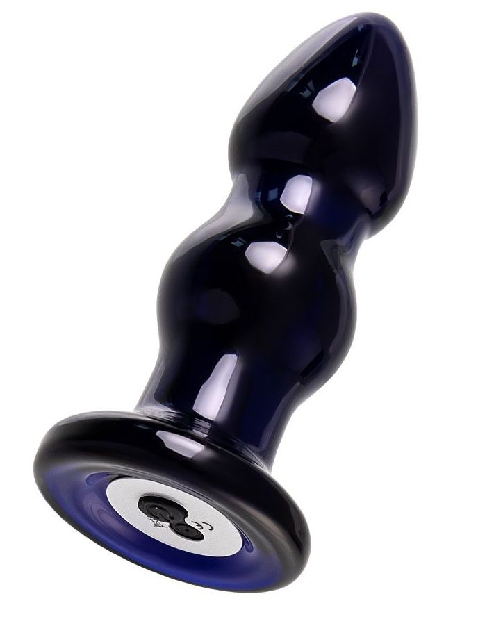 Стеклянная вибровтулка Sexus черная 11 см