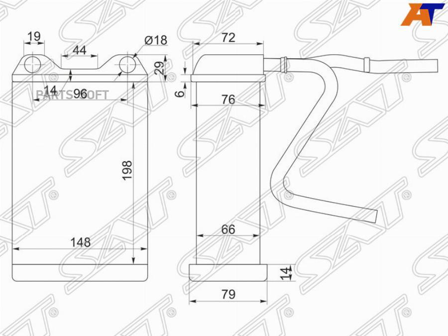 Радиатор Отопителя Салона Toyota Land Cruiser #J7# 87-96 Sat арт. ST-TY87-395-0