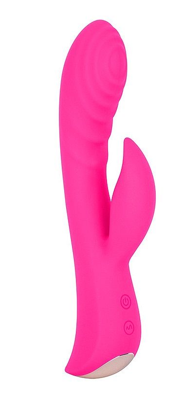 фото Вибромассажер-кролик erokay 5 silicone ripple passion ярко-розовый 19,1 см