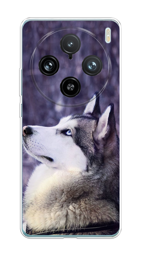 

Чехол на Vivo X100 Pro "Хаски 1", Фиолетовый;белый, 2611850-1