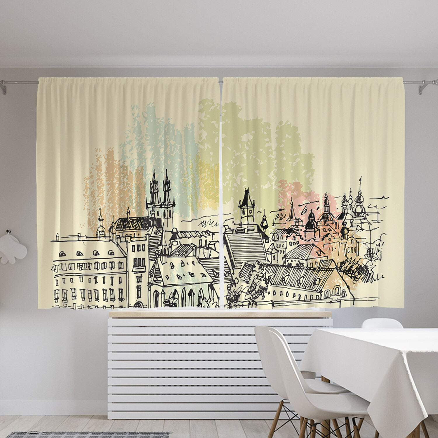 

Классические шторы JoyArty "Графическая Прага", серия Oxford DeLux, 2 полотна 145x180 см, Графическая Прага