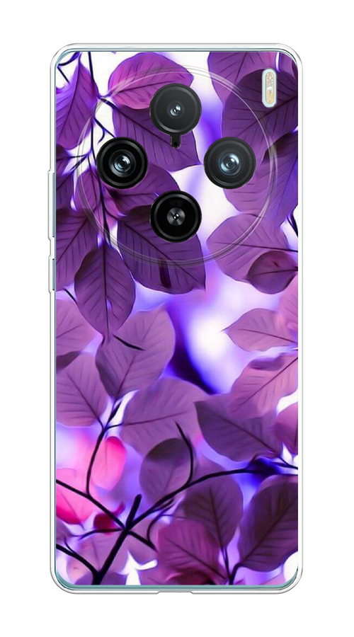 

Чехол на Vivo X100 Pro "Сиреневые листики", Фиолетовый;голубой, 2611850-1