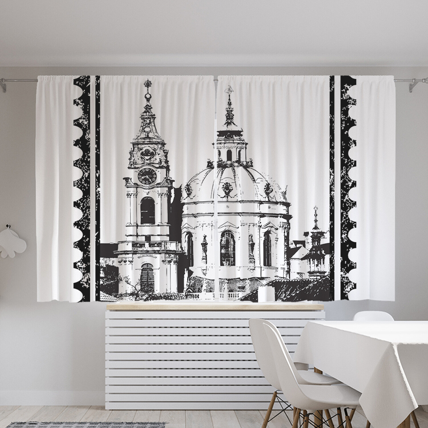 

Классические шторы JoyArty "Прага на марке", серия Oxford DeLux, 2 полотна 145x180 см, Прага на марке