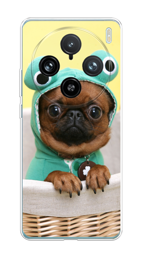 

Чехол на Vivo X100 Pro "Собачка в шапке лягушки", Коричневый;желтый;бирюзовый, 2611850-1