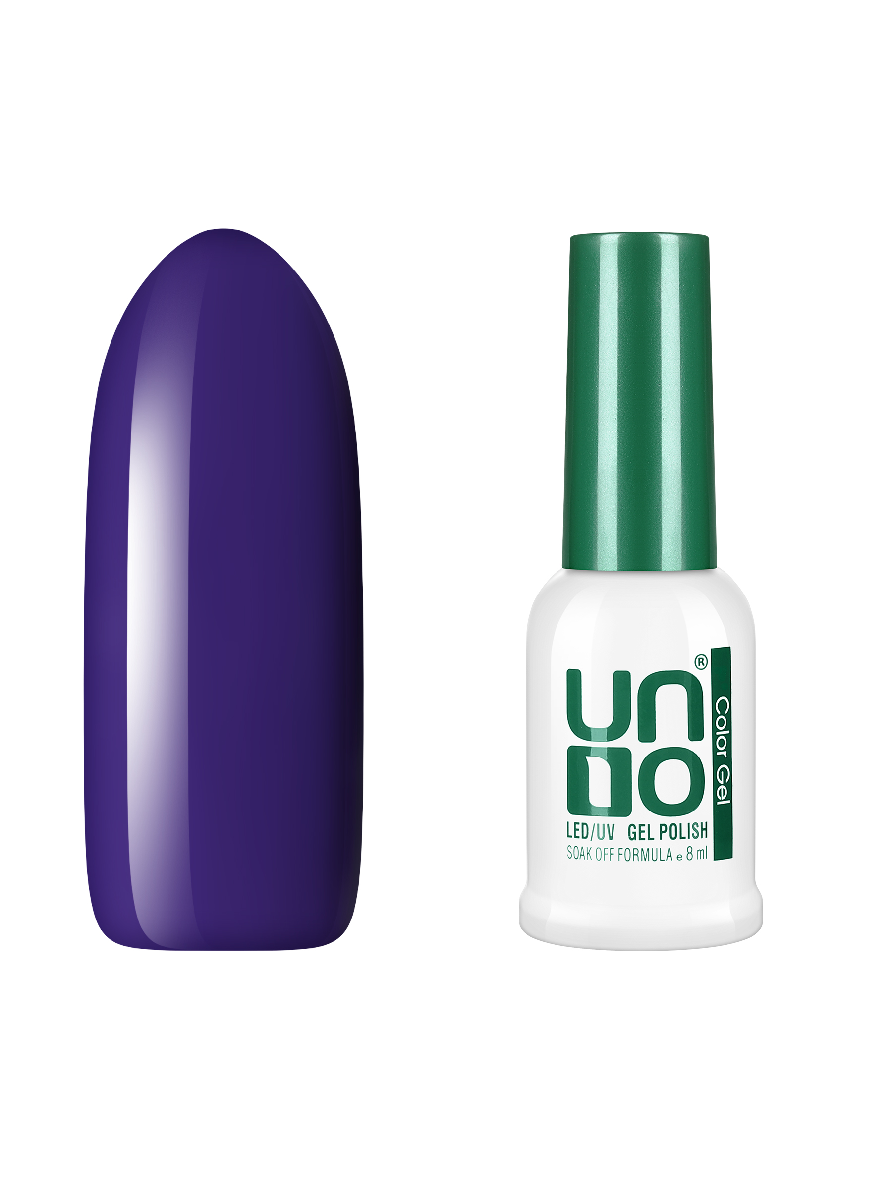 Гель лак для ногтей UNO для маникюра и педикюра, стойкий плотный чернично-фиолетовый, 8 мл