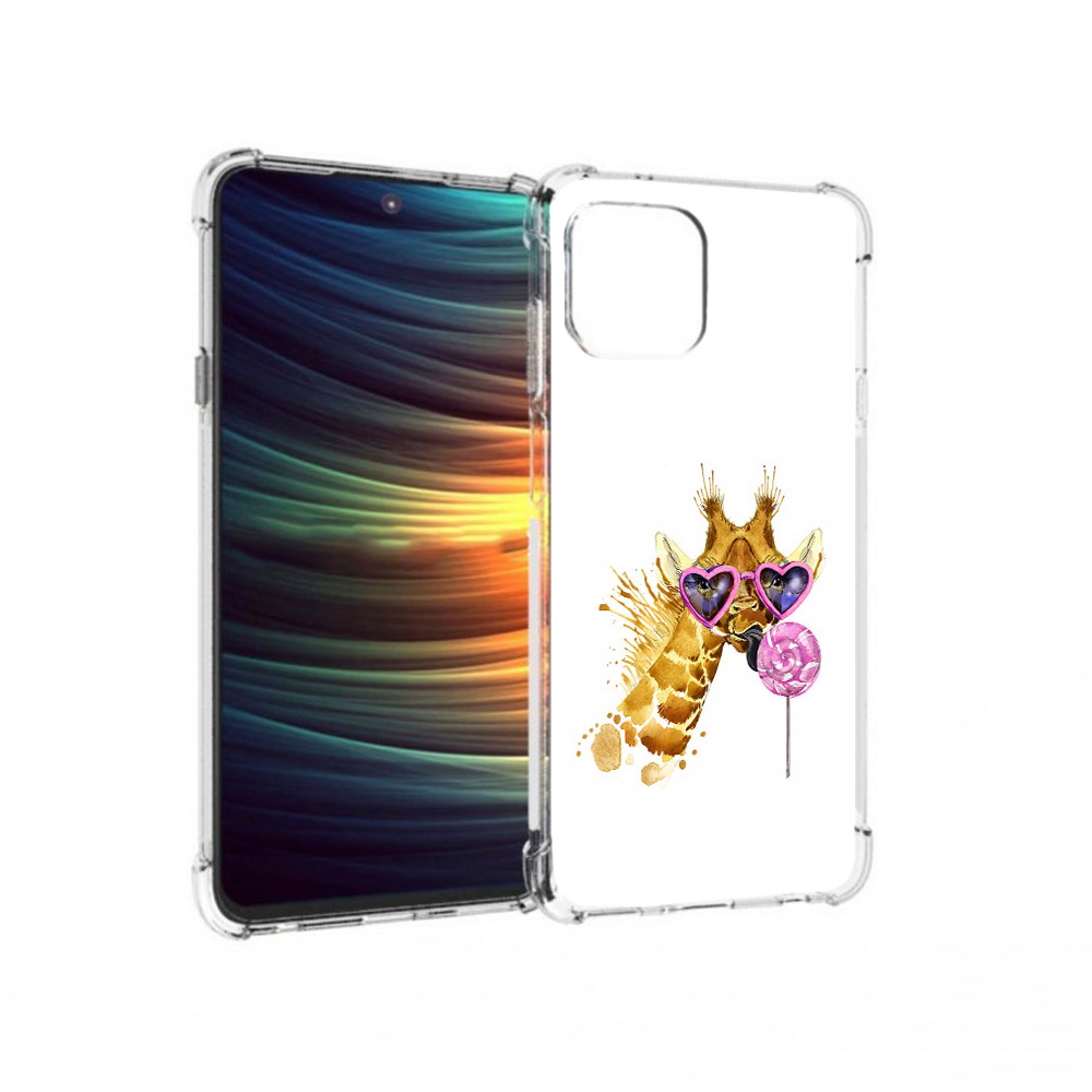 

Чехол MyPads Tocco для Motorola 20 Lite акварельный жираф (PT227073.348.217), Прозрачный, Tocco