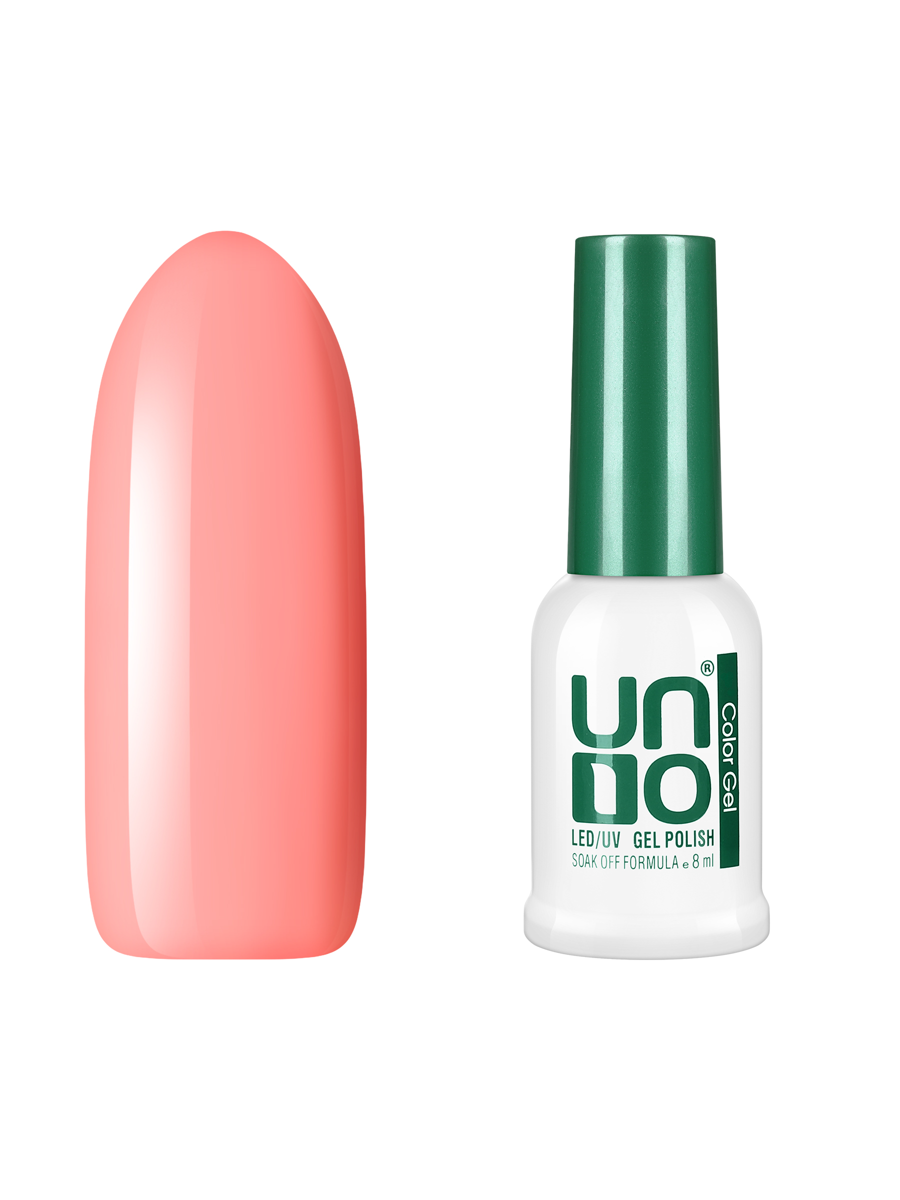 Купить Гель лак для ногтей UNO для маникюра и педикюра пастельный плотный розово-персиковый, 8 мл