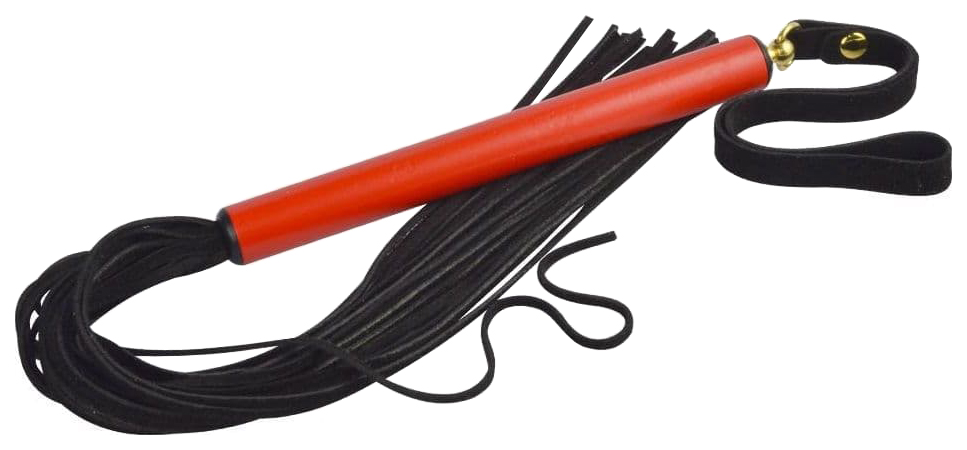 Многохвостая плеть Sitabella MIX черная 47 см с красной ручкой