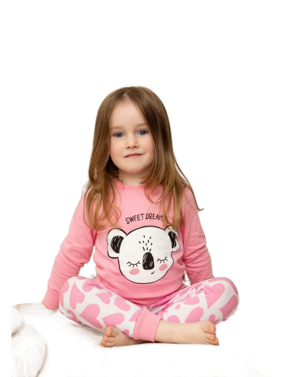 

Пижама детская Ohana market Mishka, розовый, 128, Mishka