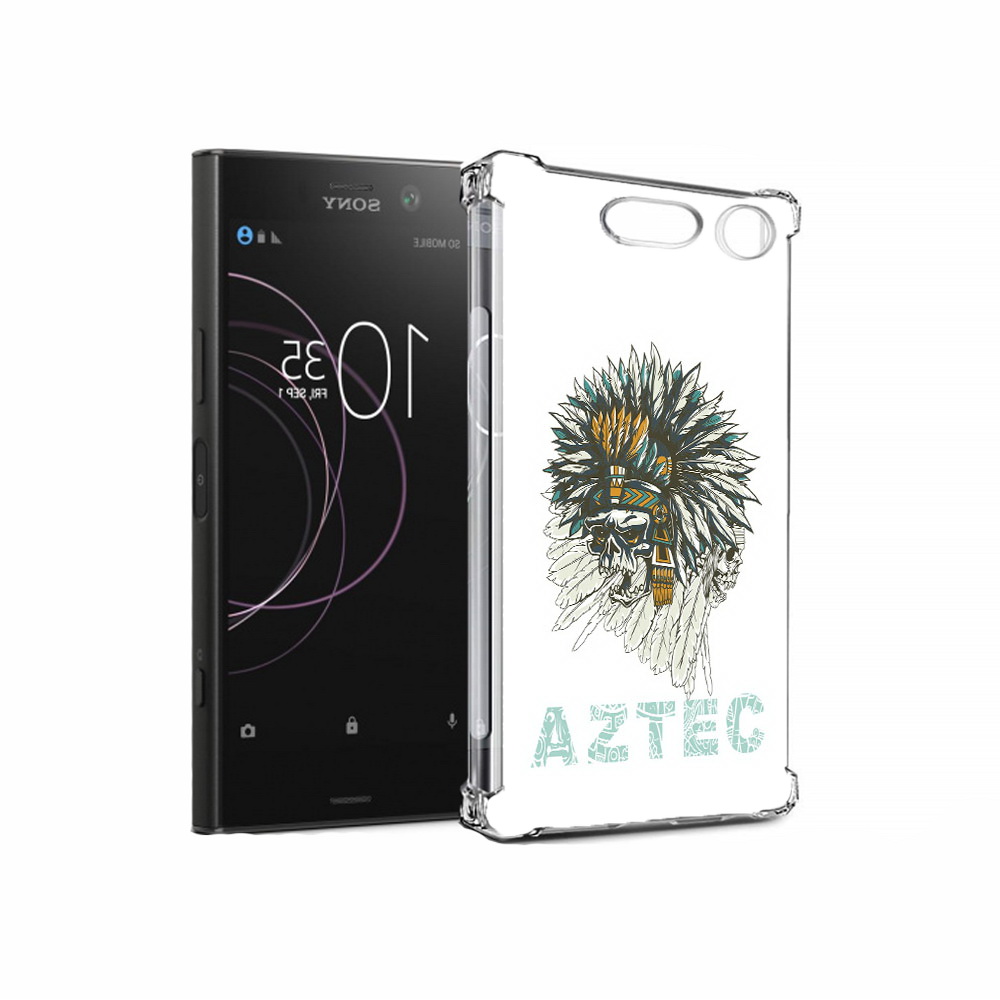 

Чехол MyPads Tocco для Sony Xperia XZ1 скелет индеец (PT77229.221.602), Прозрачный, Tocco