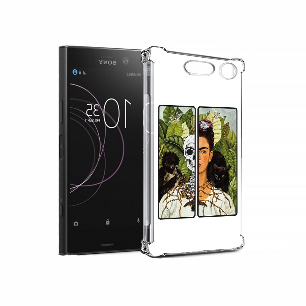 

Чехол MyPads Tocco для Sony Xperia XZ1 сдвоенная картинка девушка скелет (PT77229.221.595), Прозрачный, Tocco