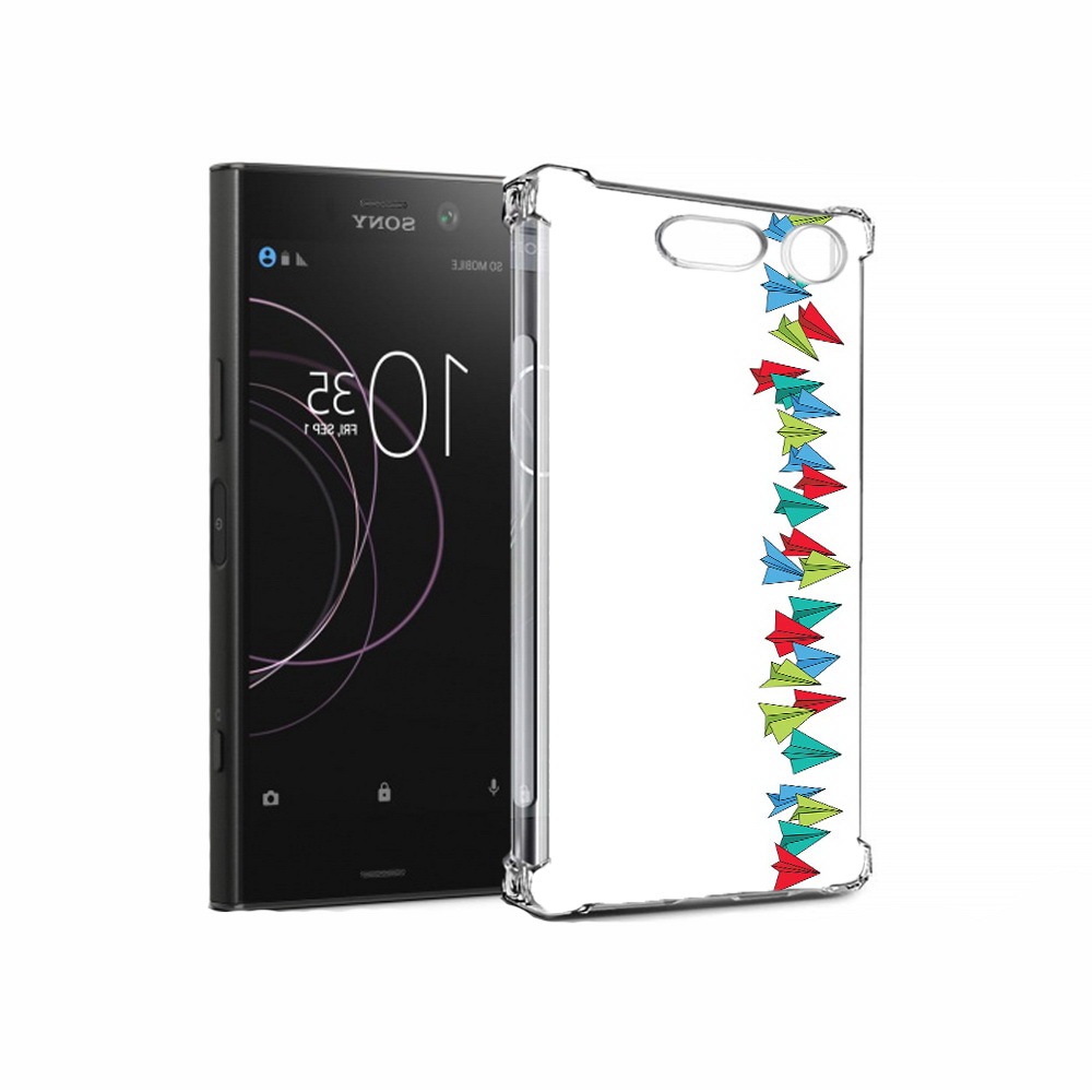 

Чехол MyPads Tocco для Sony Xperia XZ1 самолетики из листочков (PT77229.221.593), Прозрачный, Tocco