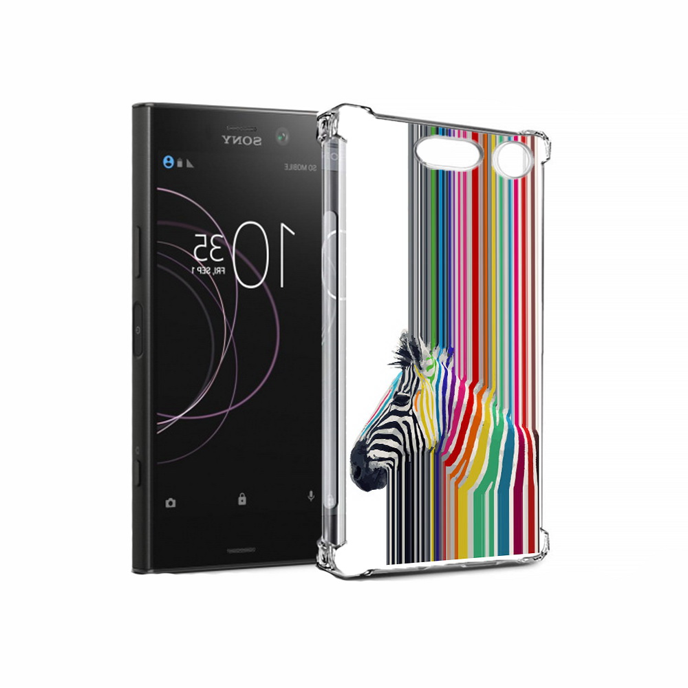 

Чехол MyPads Tocco для Sony Xperia XZ1 радужная зебра (PT77229.221.565), Прозрачный, Tocco