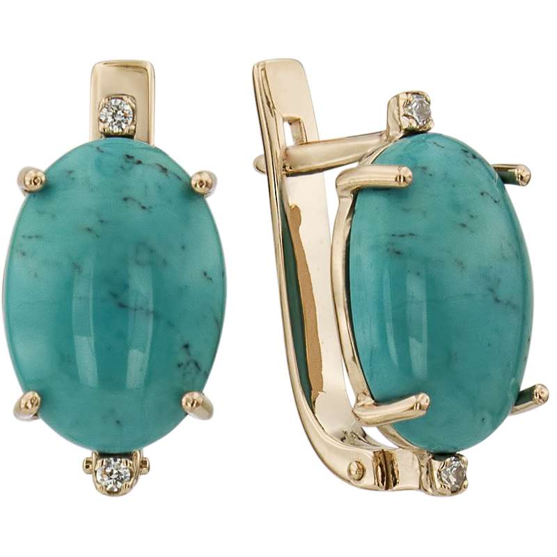 

Серьги из красного золота с бирюзой/фианитом ALORIS Серьги 1325БКц, Серьги 1325БКц