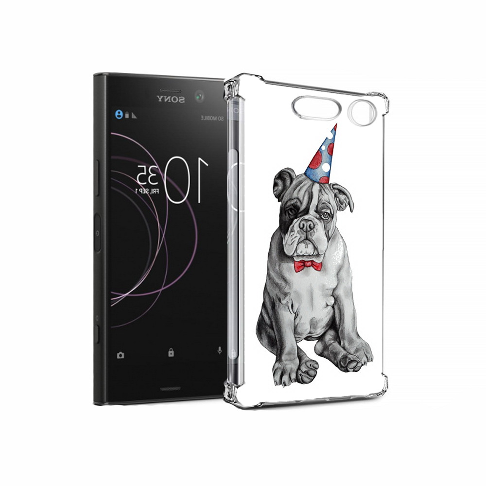 

Чехол MyPads Tocco для Sony Xperia XZ1 праздничный щенок (PT77229.221.554), Прозрачный, Tocco