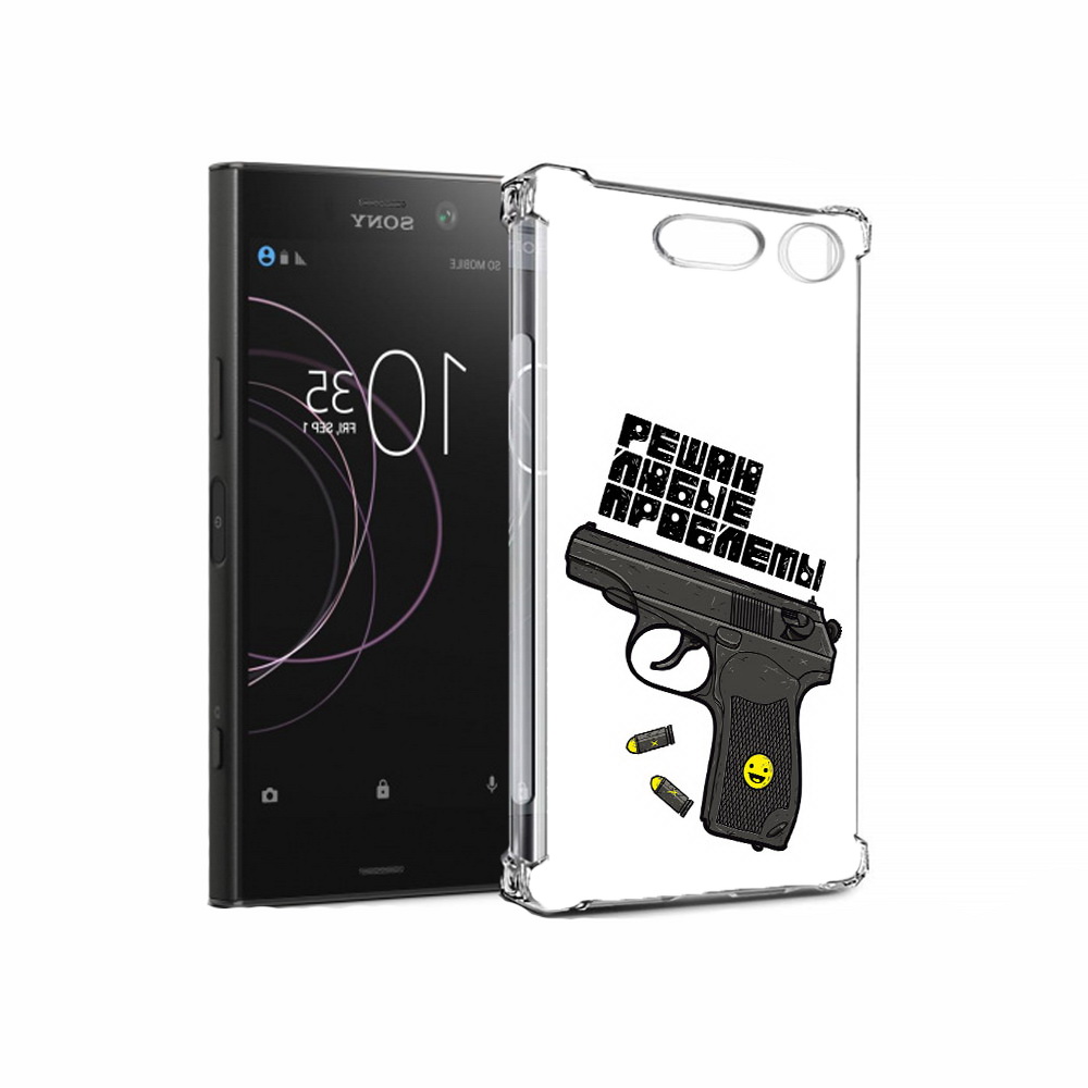 

Чехол MyPads Tocco для Sony Xperia XZ1 пистолет против проблем (PT77229.221.542), Прозрачный, Tocco