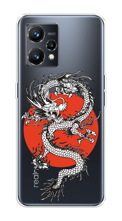 

Чехол на Realme 9 4G "Восходящий дракон", Белый;черный;красный, 257250-1