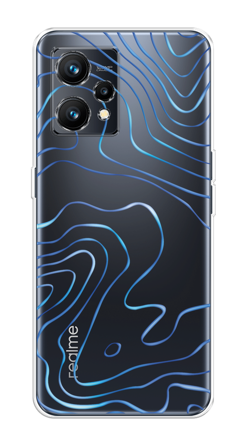 

Чехол на Realme 9 4G "Blue lines", Прозрачный;синий, 257250-1