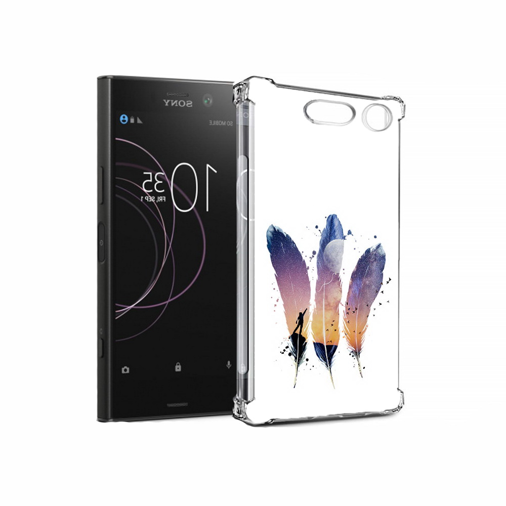 

Чехол MyPads Tocco для Sony Xperia XZ1 небесные перья (PT77229.221.519), Прозрачный, Tocco