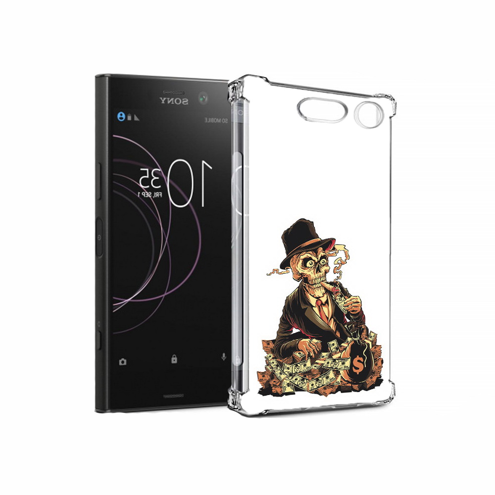 

Чехол MyPads Tocco для Sony Xperia XZ1 нарисованный череп с сигаретой (PT77229.221.515), Прозрачный, Tocco