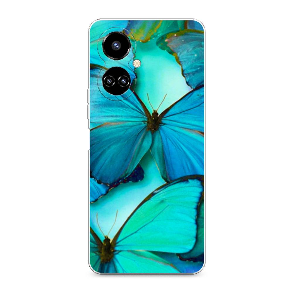 фото Силиконовый чехол "неоновые бабочки" на tecno camon 19 awog